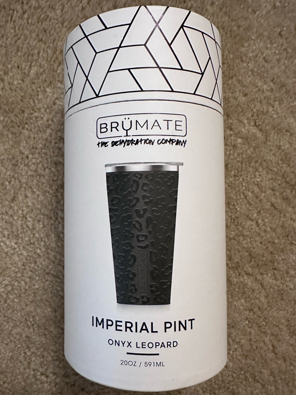BrüMate Imperial Pint Onyx Leopard Tumbler 20 oz NWT